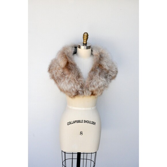 Vintage Arctic Fox Fur Stole Collar Shawl Shrug Cape - 50s 60s - Picture 6 of 10